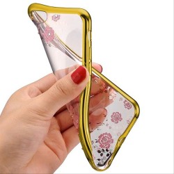 Capa Com Flor Desenho Huawei P30 Pro Dourado