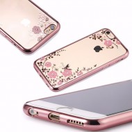 Capa Silicone Gel Com Desenho Flor Xiaomi Redmi 7a Rosa