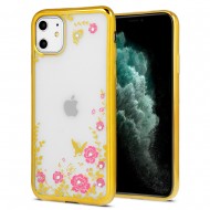 Capa Silicone Gel Com Desenho Flor Xiaomi Mi Note 10 / Note 10 Pro Dourado