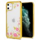 Capa Silicone Gel Com Desenho Flor Xiaomi Redmi Note 8 Pro Dourado