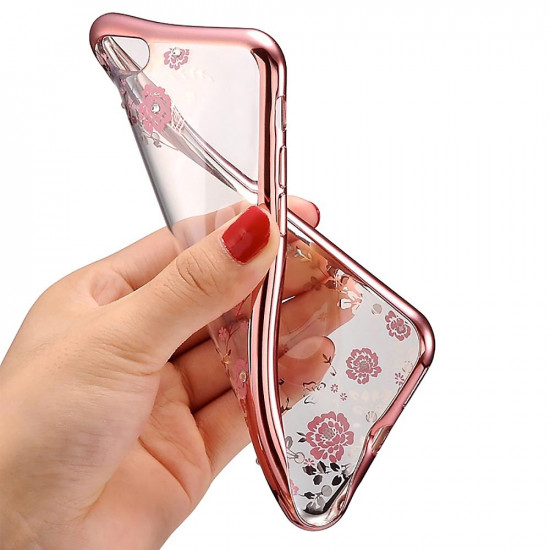 Capa Silicone Gel Com Desenho Flor Samsung Galaxy A20/A30 Rosa