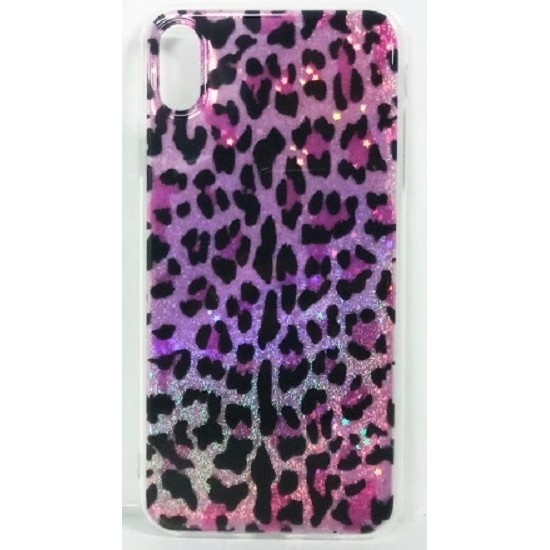 Capa Silicone Tpu Com Padrão Animal Apple Iphone Xs Max Leopardo Rosa