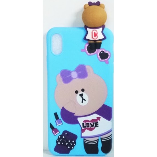 Capa Silicone Gel Com Desenho 3d Apple Iphone X / Xs Azul