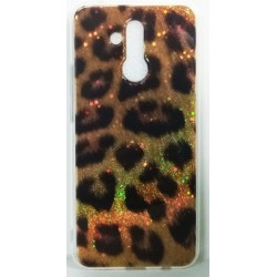 Capa Silicone Tpu Com Padrão Animal Huawei Mate 20 Lite Dourado