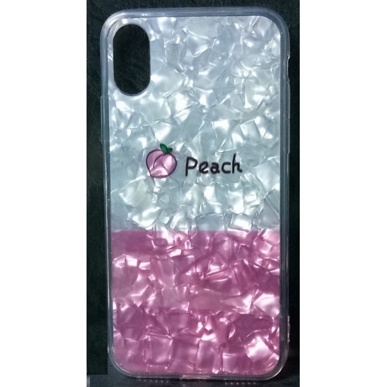 Capa Silicone Com Desenho Bling Glitter Apple Xr Pessego Desenho