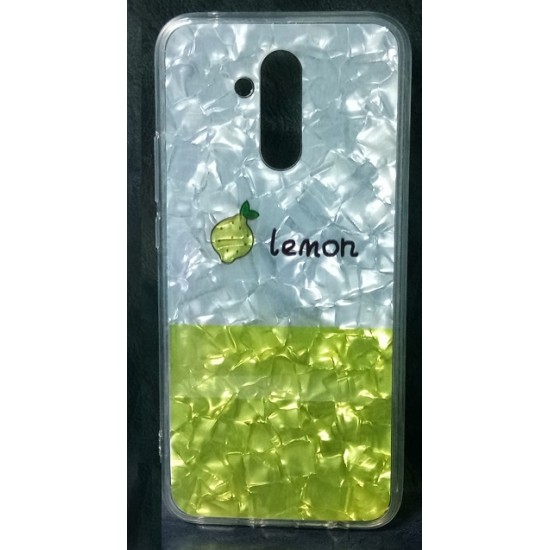 Capa Silicone Com Desenho Bling Glitter Huawei Mate 20 Lite Amarelo Limao