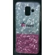 Cover Silicone Bling Glitter For Samsung Galaxy A6 Peach