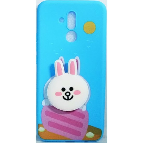 Capa Silicone Gel Com Desenho 3d Huawei Mate 20 Lite Azul