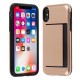 Capa Silicone Tpu Com Suporte De Cartão Apple Xs Max Dourado