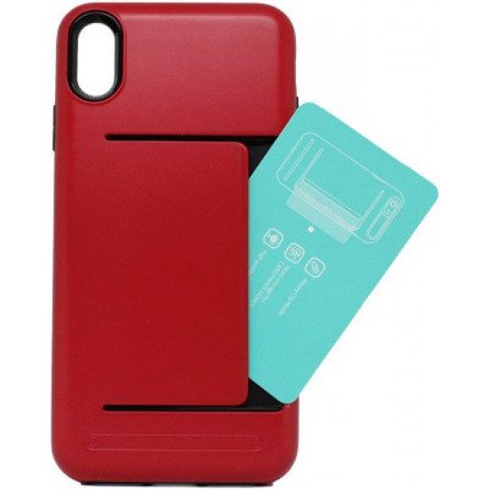 Cover Professional With Card Holder For Iphone Xs Max Red