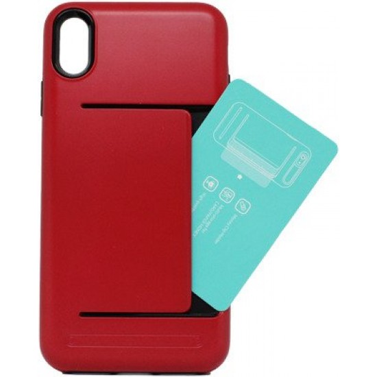 Capa Profesional Con Card Holder Para Iphone Xs Max Rojo Capa Profesional Con Card Holder Para Iphone Xs Max Rojo