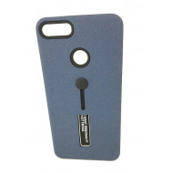 Cover Kickstand Matte With Finger Strap Huawei Y9 2018 Blue