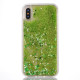 Capa Silicone Gel Liquido Glitter Apple Iphone X Verde