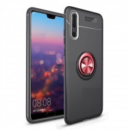 Silicone Auto Focus Case With Finger Ring Apple Huawei P20 Pro Black / Red