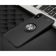 Silicone Auto Focus Case With Finger Ring Apple Iphone X (5.5) Black