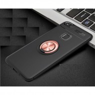 Silicone Auto Focus Case With Finger Ring Apple Huawei P10 Lite Black / Pink