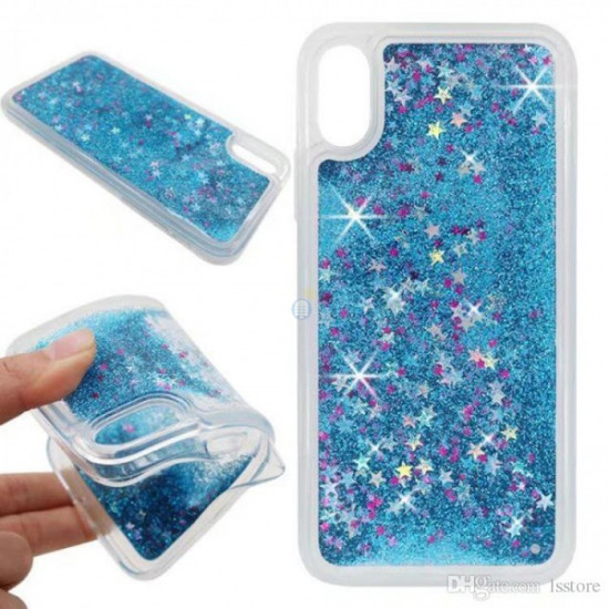 Cover Gel Liquid And Sparkel Huawei P20 Blue