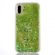 Capa Silicone Gel Liquido Glitter Huawei P20 Verde