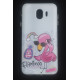 Capa Silicone Gel Com Desenho Samsung Galaxy J4 2018 Branco Flamingo Rosa