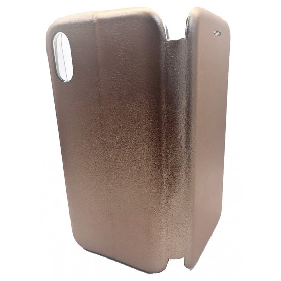 Flip Cover ( Com Silicone E Sem Janela ) Apple Iphone X / Iphone 10 Pink / Gold