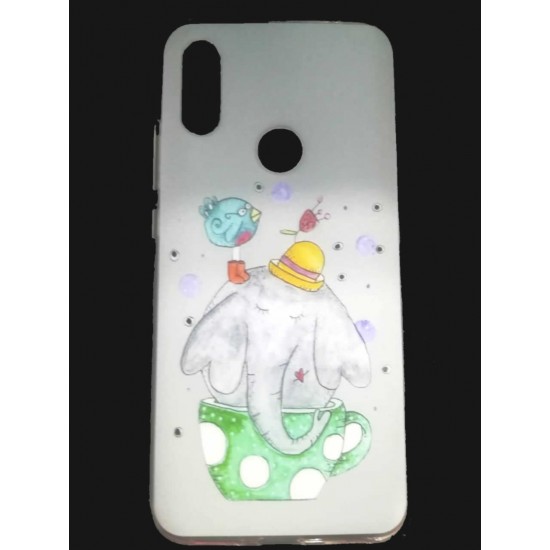 Capa Silicone Gel Com Desenho Xiaomi Redmi 7 Branco