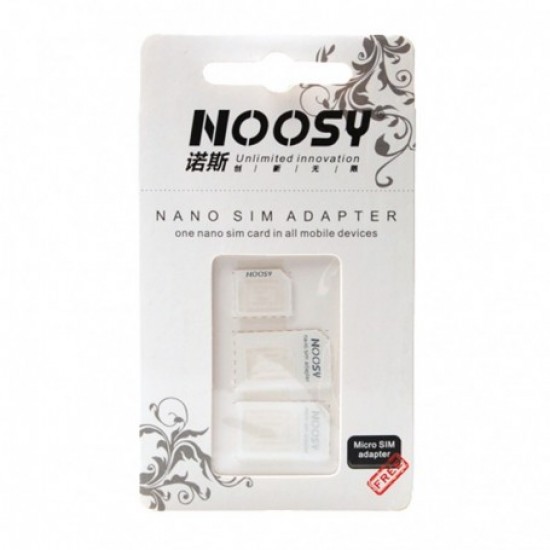 Adaptador De Cartão Noosy Sim 3 Em 1 Branco