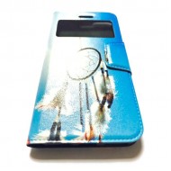 Capa Flip Cover Com Janela E Desenho Apple Iphone 7/8 Plus Azul Claro Caça Sonhos