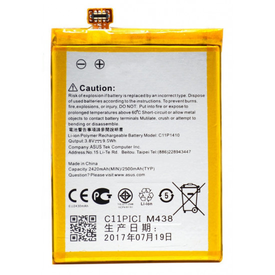 Battery Asus Zenfone 5 Lite A500cg 2500mah C11p1410 Bulk