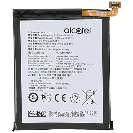 Bateria Alcatel One Touch Shine Lite, Ot-5080x, A3, 5046d, Smart N8 Vfd610, Tlp024c1, Tlp024c2, Tlp024cj