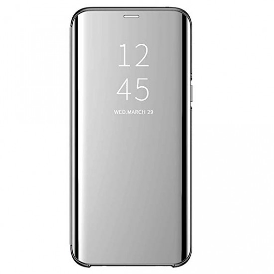 Flip Cover Clear View Standing Cover Samsung Galaxy A50s Silver Flip Cover Clear View Standing Cover Samsung Galaxy A50s Silver