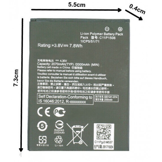 Battery C11p1506 Zc500tg Asus Zenfone Go (5.0)