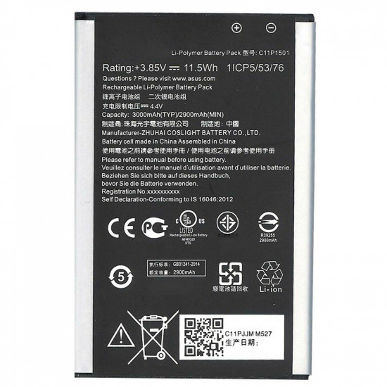 Battery C11p1501 Asus Zenfone 2 Lazer Bulk 