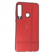 Capa Silicone Gel Com Padrão Couro Samsung Galaxy A9 2018 Vermelho