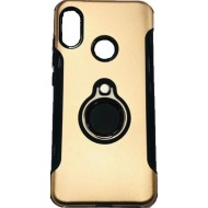 Silicone Case With Metal And Finger Ring Samsung Galaxy A40 Golden