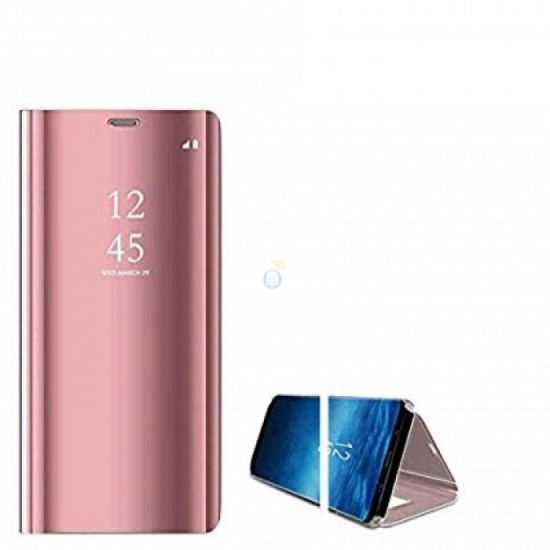 Flip Cover Clear View Standing Cover Huawei Y7 2019 Compatible Pink