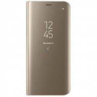 Capa Flip Cover Clear View Huawei Y7 2019 Dourado