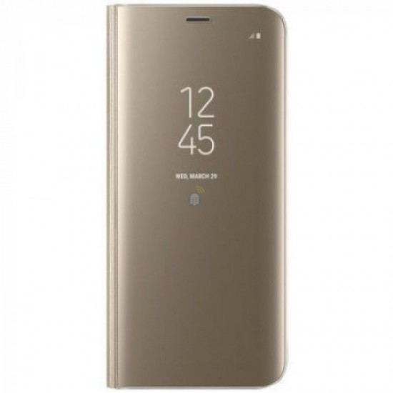 Capa Flip Cover Clear View Huawei Y7 2019 Dourado