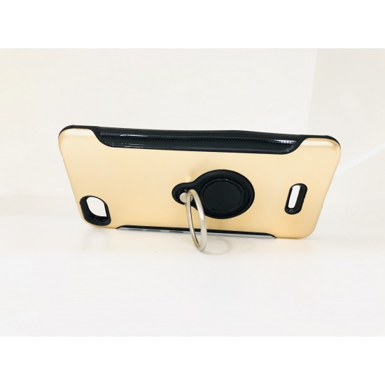 Capa Silicone Dura E Metal Com Anel De Dedo Xiaomi Redmi 6a Dourado