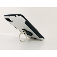 Capa Silicone Dura E Metal Com Anel De Dedo Xiaomi Redmi 6a Prata