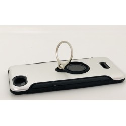 Capa De Silicio Con Metal Y Anillo De Dedo Xiaomi Redmi 6a Plata