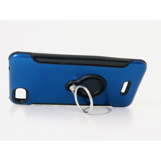 Capa De Silicio Con Metal Y Anillo De Dedo Xiaomi Redmi 6a Azul