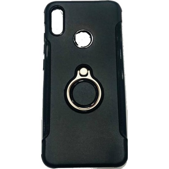 Capa De Silicio Con Metal Y Anillo De Dedo Xiaomi Mi 9 Rojo