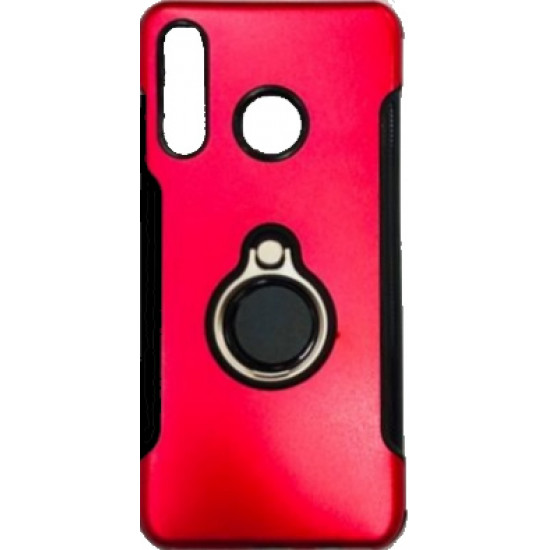 Capa Silicone Dura E Metal Com Anel De Dedo Xiaomi Redmi 6 Pro A2 Lite Vermelho