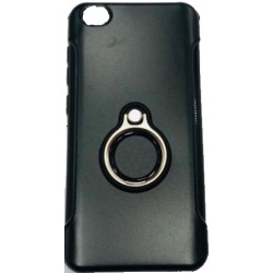 Capa De Silicio Con Metal Y Anillo De Dedo Xiaomi Redmi Go Negro