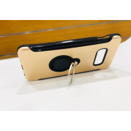 Capa Silicone Dura E Metal Com Anel De Dedo Samsung Galaxy S10e Dourado
