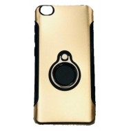 Capa Silicone Dura E Metal Com Anel De Dedo Xiaomi Redmi Go Dourado