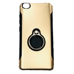 Capa De Silicio Con Metal Y Anillo De Dedo Xiaomi Redmi Go Dorado