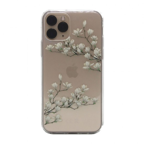 Capa Silicone Gel Com Desenho Flor Apple Iphone 11 Pro Transparente Magnolia