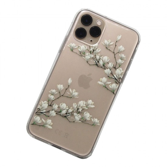 Capa Silicone Gel Com Desenho Flor Apple Iphone 11 Pro Max Transparente Magnolia