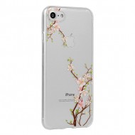 Huawei Y7 2019 Silicone Case Flower Design Cherry